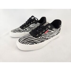 Levi's Kids Youth Shoes Sz 3.5  Zebra Animal Print Canvas Sneaker Shoes Athletic